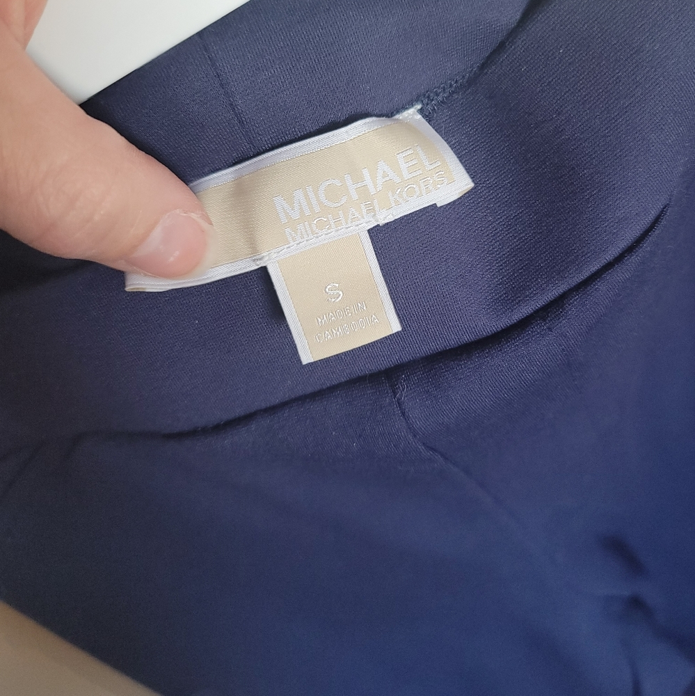 MICHAEL KORS SMALL NAVY PULL ON DRESS PANT